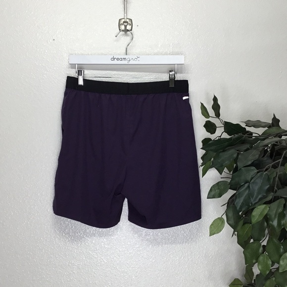 Mens Unipro Purple 2 Layer Compression Workout Shorts - Picture 7 of 7